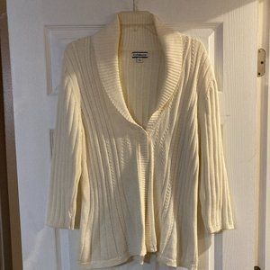 Croft and Barrow cream Cardigan Sweater Size XL